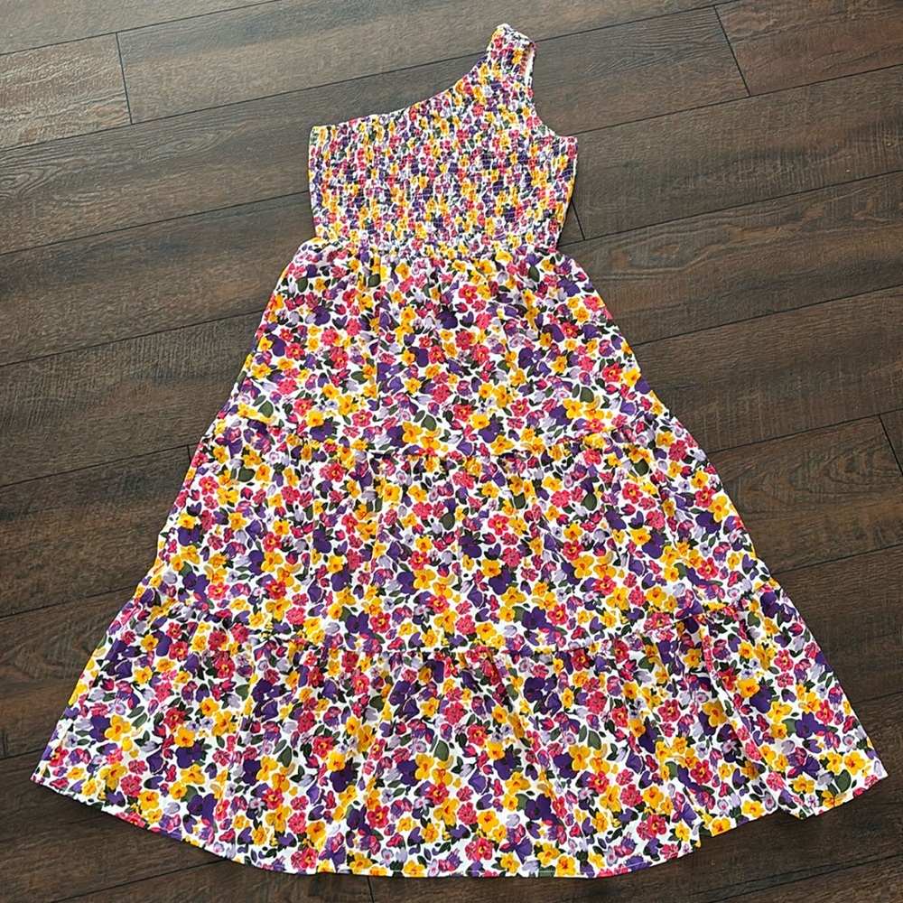 One Shoulder Floral Dress
